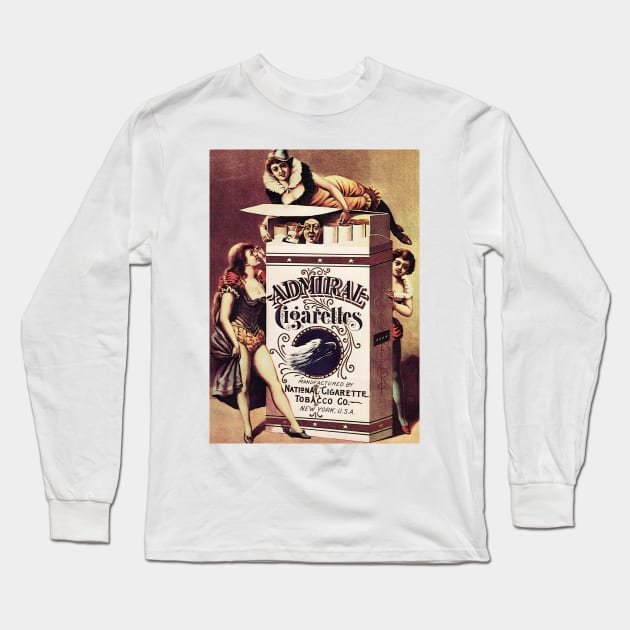 ADMIRAL CIGARETTES New York USA 1890s Vintage Tobacco Advertising Art Long Sleeve T-Shirt by vintageposters